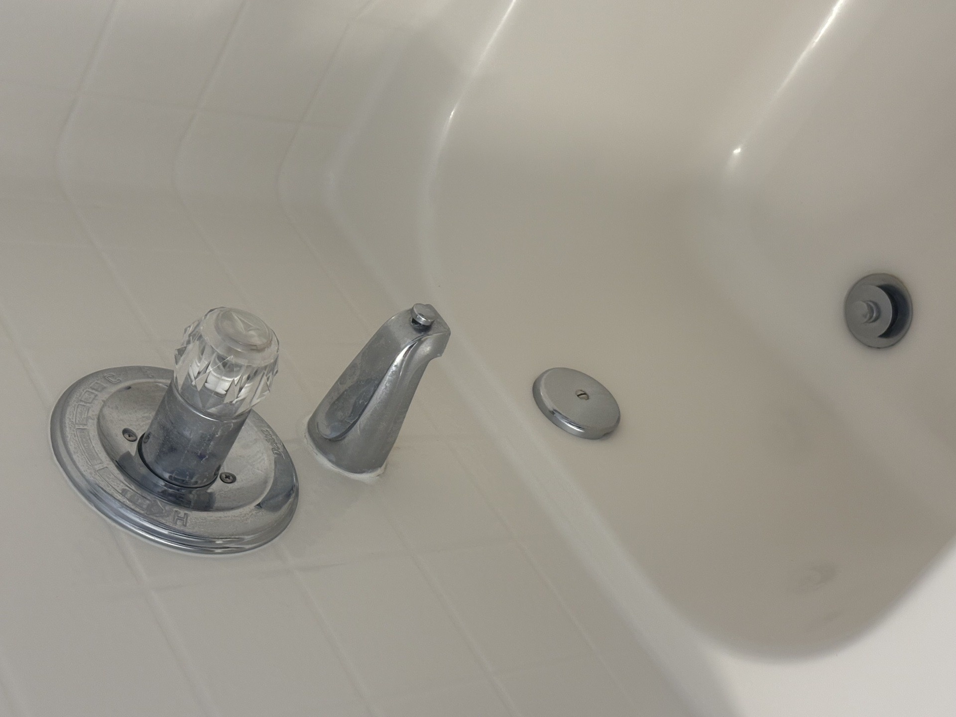 Tub valve and spout on a Sammamish bathroom remodel by Lighthouse Plumbing